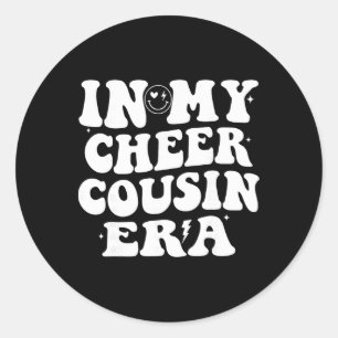 Sticker Rond À l'ère de ma cousine cheerleader Cheerleading Fem