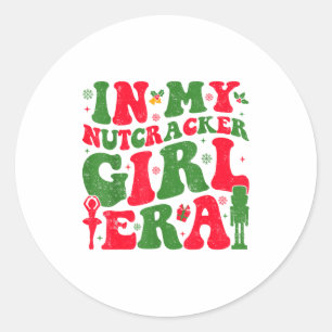 Sticker Rond À l'ère de ma fille casse-noisette Groovy Noël Cas