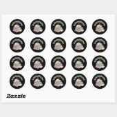 Sticker Rond À l'ère de ma lecture, chat mignon et confortable, (Feuille)