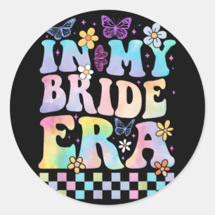 Sticker Rond À l'ère de ma mariée Groovy Enterrement de vie de 