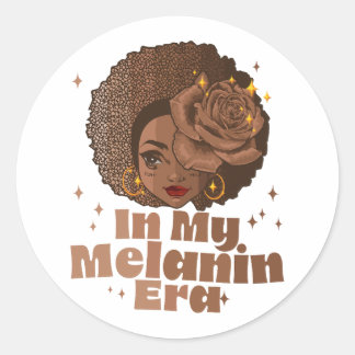 Sticker Rond À l'ère de ma Melanin Histoire noire Junetdix