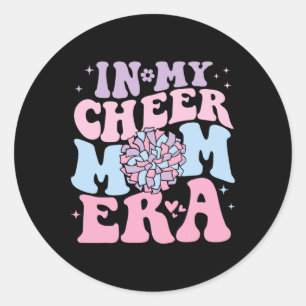 Sticker Rond À l'ère de ma mère de cheer groovy Cheerleading Fo