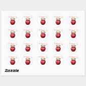 Sticker Rond A Little Apple Is On The Way | Fall Baby Shower  (Feuille)