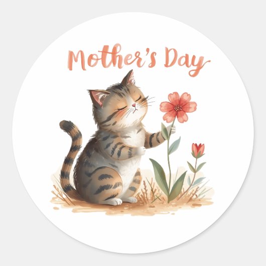 Sticker Rond A Little Cat’s Gift for Mom (Devant)