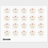 Sticker Rond A Little Cowgirl Is on The Way Cute Baby Shower (Feuille)