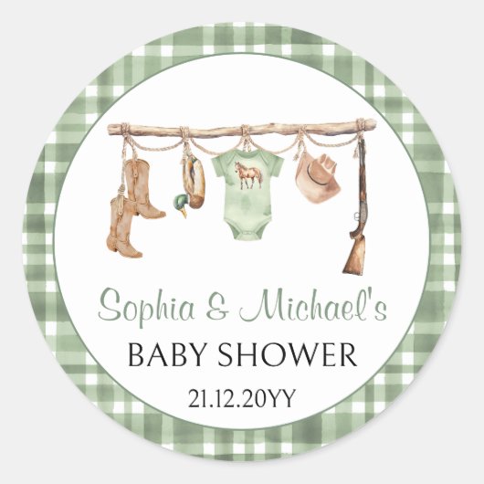Sticker Rond A little hunter baby shower cupcake topper (Devant)