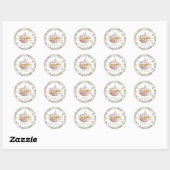 Sticker Rond A Little Pumpkin Blush Fall Baby Shower Favor Stic (Feuille)