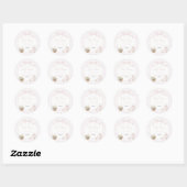 Sticker Rond A Little Silly Goose Pink Floral Bow Baby Shower (Feuille)