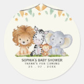 Sticker Rond A Little Wild One Safari Animals Baby Shower (Devant)