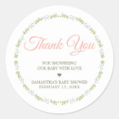 Sticker Rond A Little Wildflower Baby Shower (Devant)