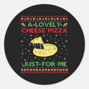 Sticker Rond A Lovely Cheese Pizza Alone Funny Kevin X Mas Home