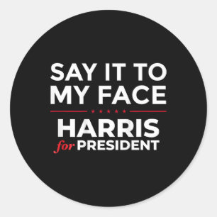 Sticker Rond À ma face Kamala Harris pour le président 2024 (su