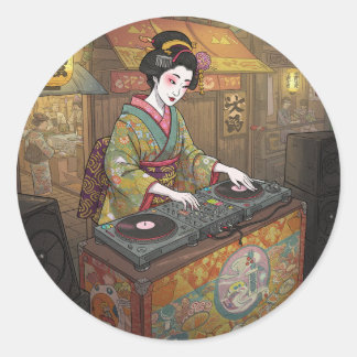Sticker Rond A maiko who became a DJ