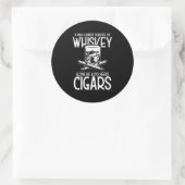 Sticker Rond A Man Who Loves Whiskey And Cigar (Sac)