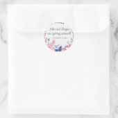 Sticker rond à Mariage floral classique brillant (Sac)