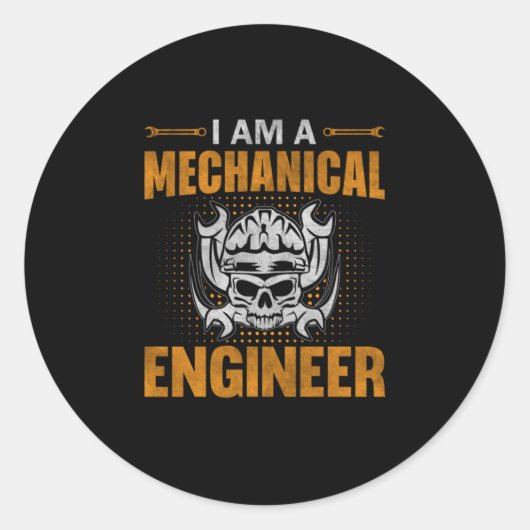 Sticker Rond A Mechanical Engineer (Devant)