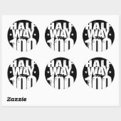 Sticker Rond À mi-chemin de 100 Funny 50e anniversaire (Feuille)