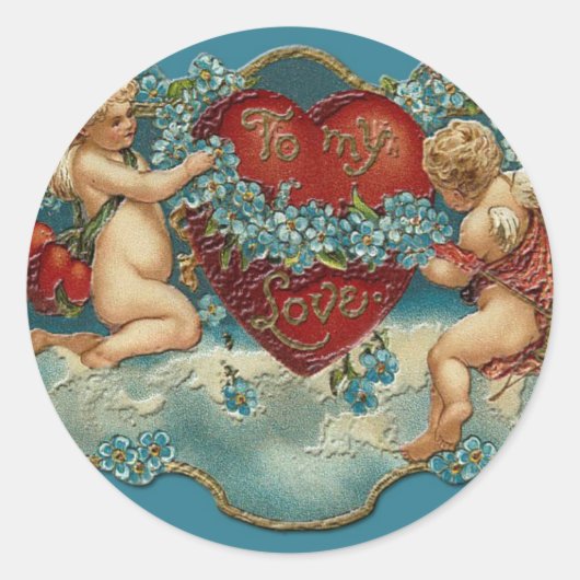 Sticker Rond À mon chevalet d'amour (Devant)