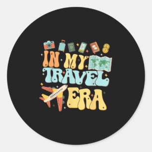 Sticker Rond À Mon Époque De Voyage Amusant Voyageur Avion Été 
