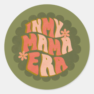 Sticker Rond À Mon Époque Mama Retro Green