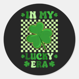 Sticker Rond À mon ère chanceuse Shamrock Trèfle St Patricks