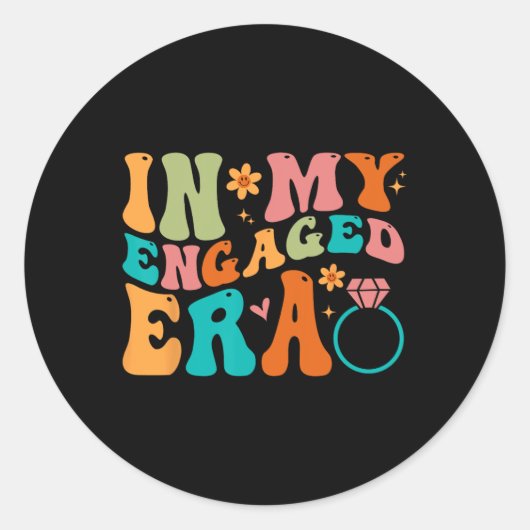 Sticker Rond À mon ère de fiancée Fiancé Fiançailles Future Mar (Devant)