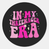 Sticker Rond À mon ère de trois ans (Devant)