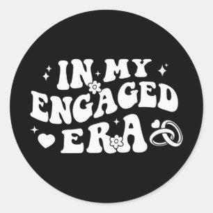 Sticker Rond À mon ère fiancée Retro Mariée Enterrement de vie