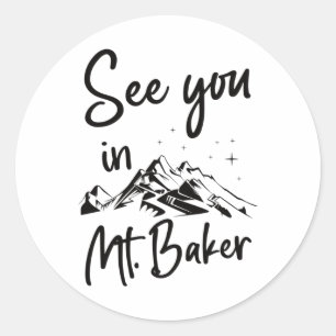 Sticker Rond À Mt Baker Usa Vacances Ski
