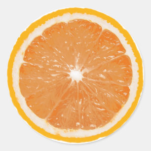 Sticker rond à note de fruits - Orange
