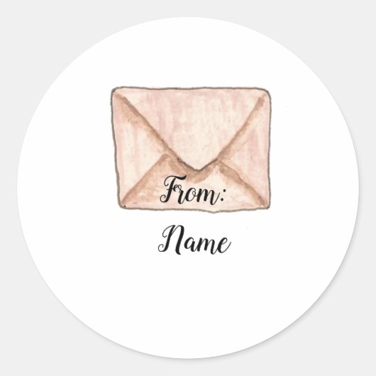 Sticker Rond À partir de l'autocollant d'enveloppe d'aquarelle (Devant)
