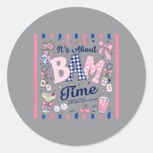 Sticker Rond À propos de Bam Time Mahjong Filles Soirée de jeu 
