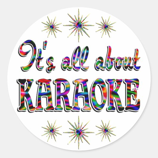 Sticker Rond A propos de Karaoke (Devant)