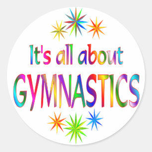 Sticker Rond À propos de la gymnastique