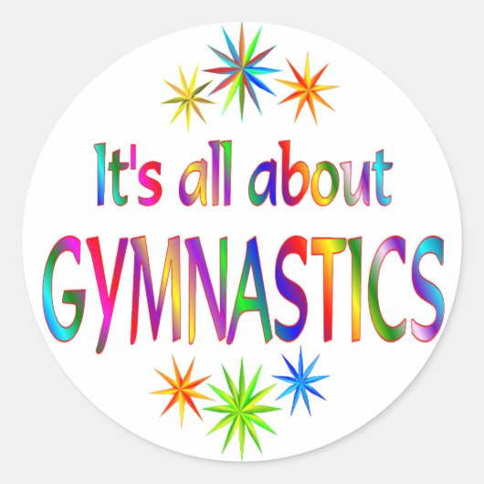Sticker Rond À propos de la gymnastique (Devant)