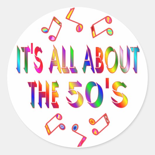 Sticker Rond A propos de les années 50 (Devant)