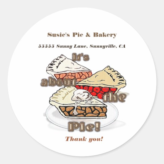 Sticker Rond A propos de Pie PROFESSIONAL BAKERY (Devant)