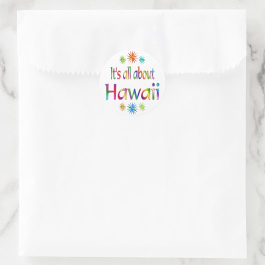 Sticker Rond A propos d'Hawaii (Sac)