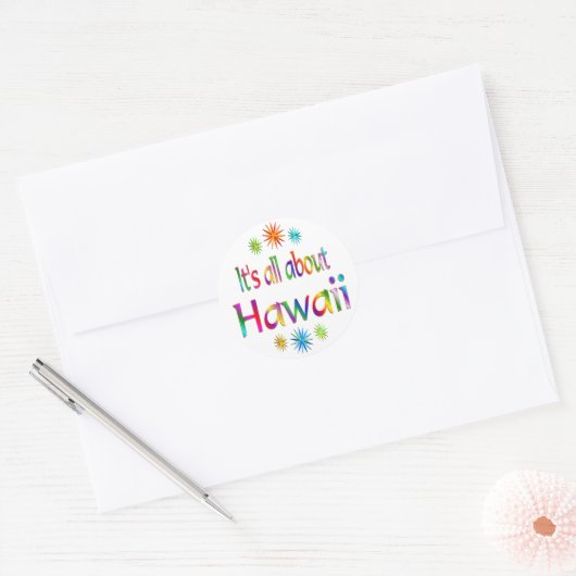 Sticker Rond A propos d'Hawaii (Enveloppe)