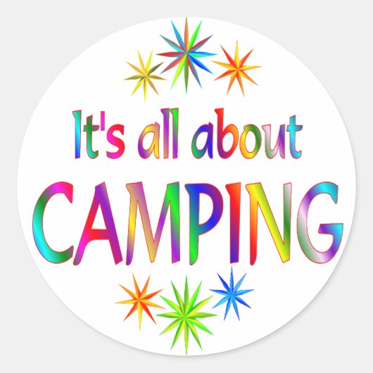 Sticker Rond À propos du camping (Devant)