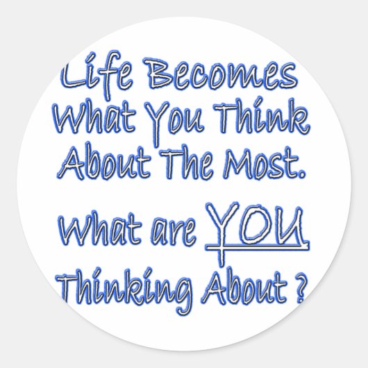 Sticker Rond À quoi pensez-vous ? (Devant)