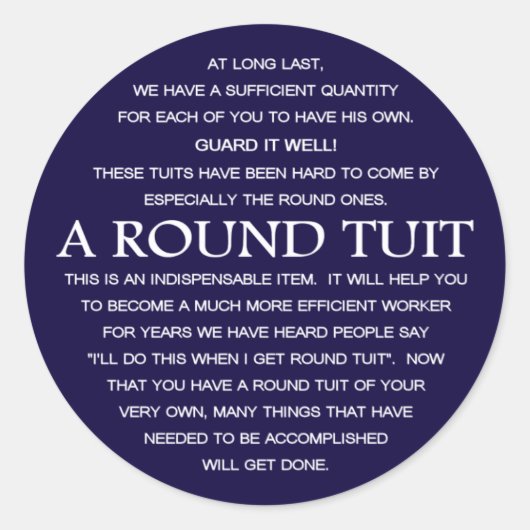 Sticker Rond A Round Tuit (Devant)