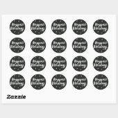 Sticker rond à script noir les plus heureux (Feuille)