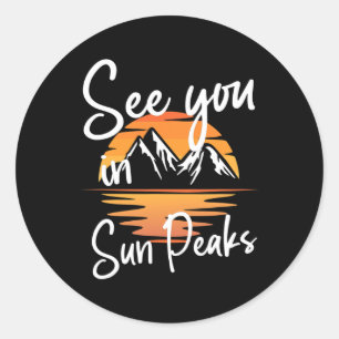 Sticker Rond À Sun Peaks Vacances Ski