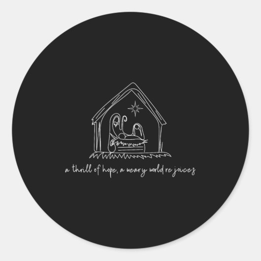 Sticker Rond A Thrill Of Hope Nativity Christian Merry Christma (Devant)