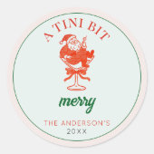 Sticker Rond A Tini Bit Merry Christmas Santa Claus (Devant)