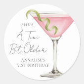 Sticker Rond A Tini Bit Older Martini Birthday (Devant)