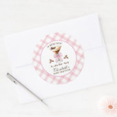 Sticker Rond A Tini One Espresso Martini Pink Bow Baby Shower (Enveloppe)
