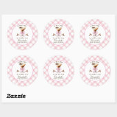 Sticker Rond A Tini One Espresso Martini Pink Bow Baby Shower (Feuille)