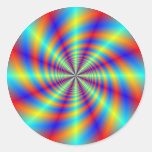 Sticker rond à tourbillon psychédélique (Devant)
